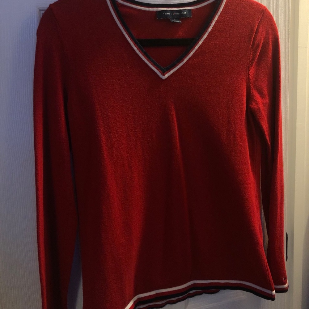 red tommy hilfiger sweater